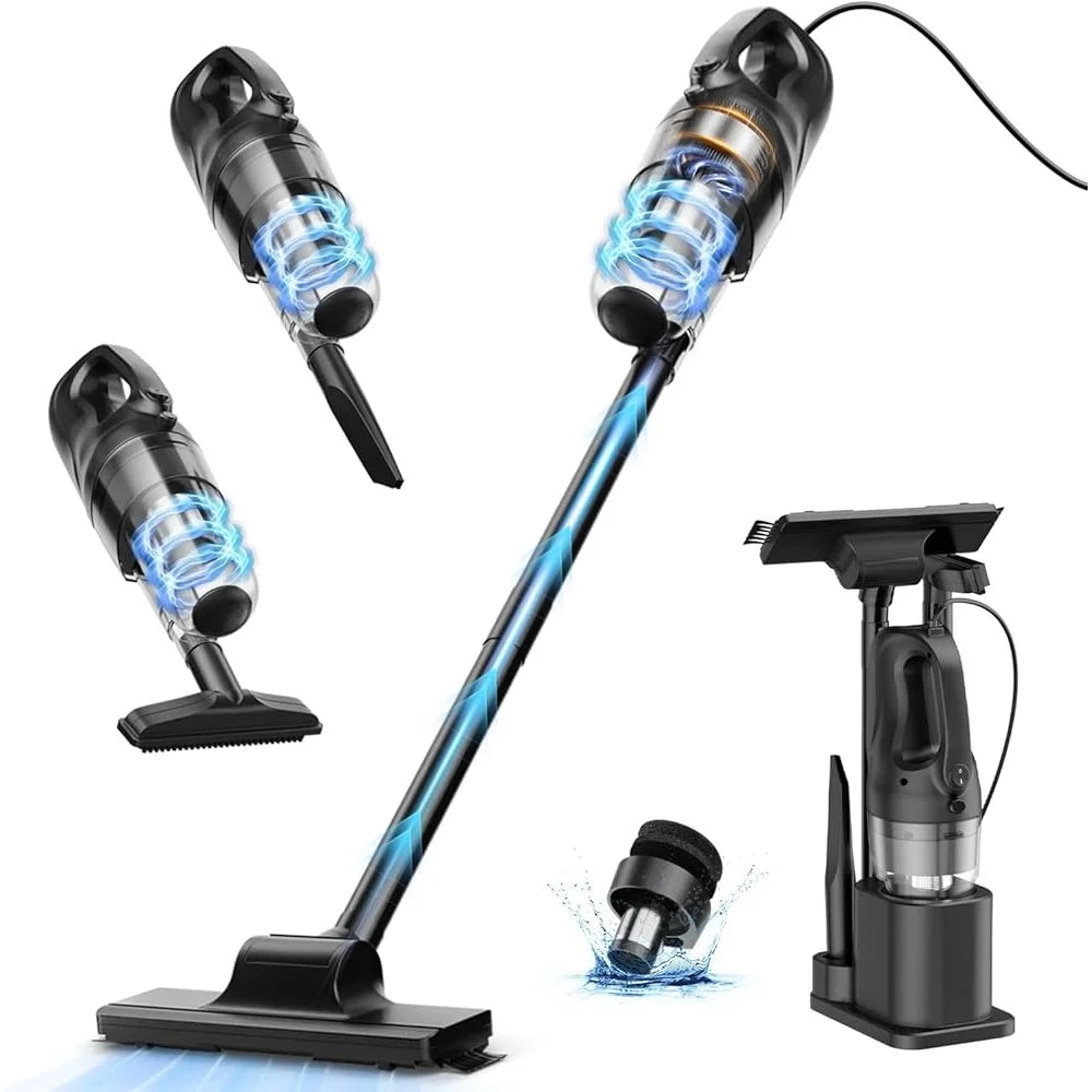 Corded Vacuum Cleaner 20Kpa Strong Suction Ultra Lightweight Stick Vacuum Pet Hair 3 in 1 Handheld Floor Brush Accessory