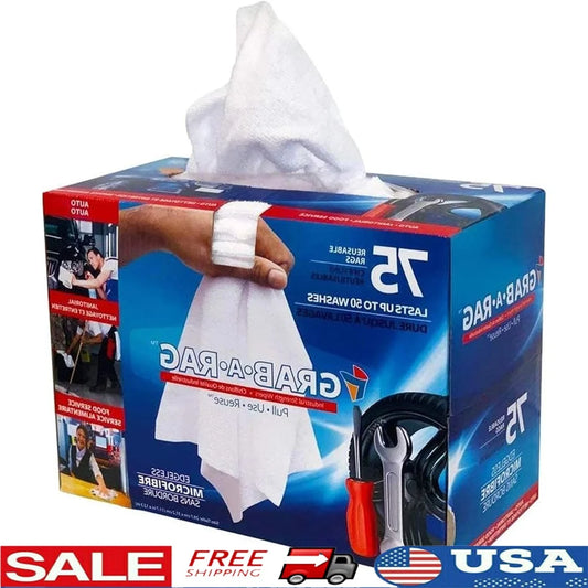 Super Absorbent Microfiber Cleaning Rags 75 Count Reusable Edgeless Washable Industrial Strength Multi Use Towels Home Kitchen