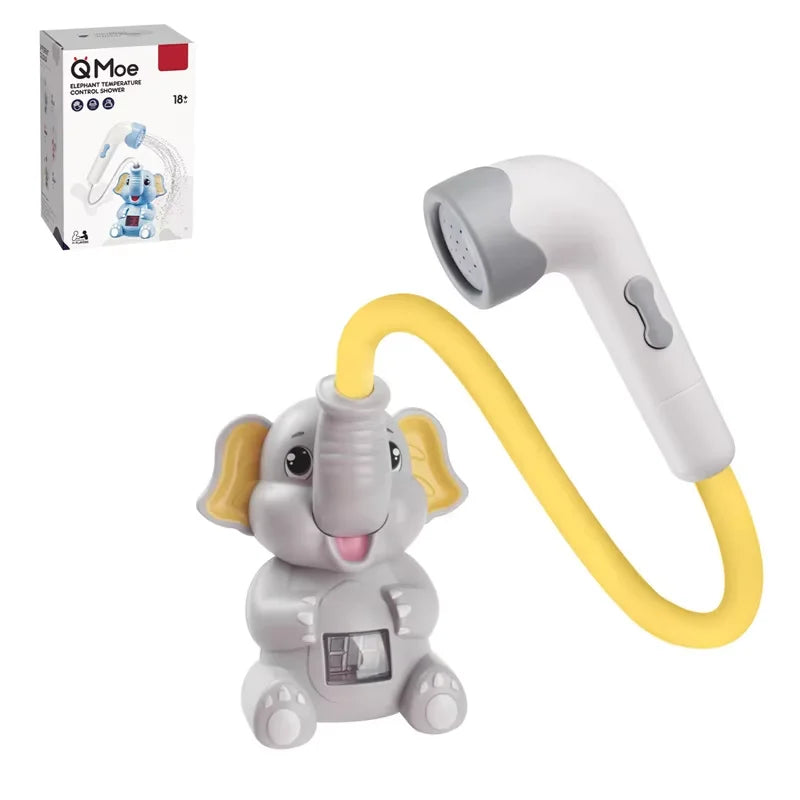 Baby Bath Toys with Shower Thermometer Electric Elephant Water Spray for Toddler Bathtime Fun