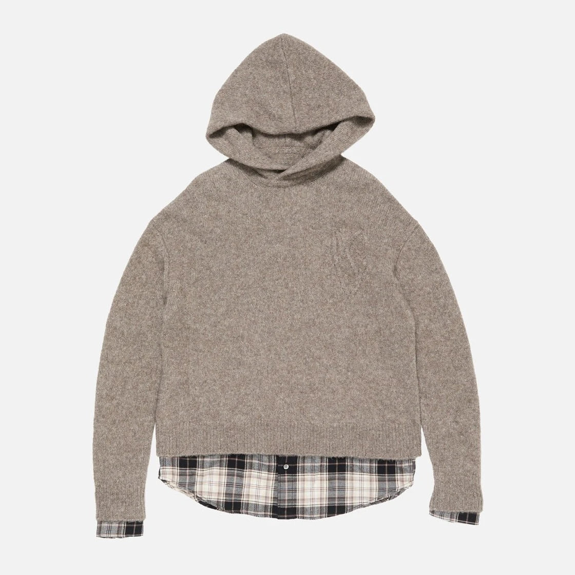 ac studios 2025 Autumn Winter knit Hoodie Sweater For Woman Knitwear Loose Splice False Two piece Pullover Coat Jacket Clothes