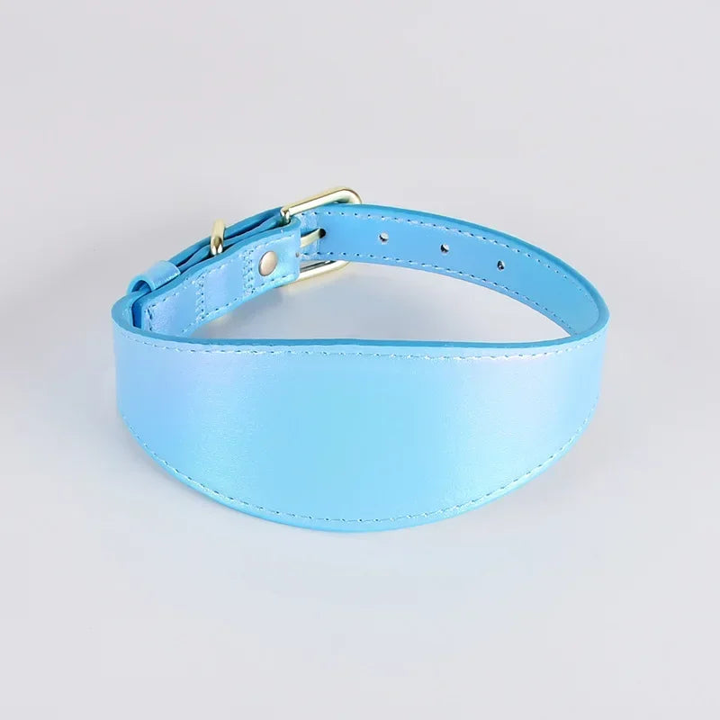 PU Dog Collar Adjustable Light Reflecting Soft Leather Small Medium Pet Collar