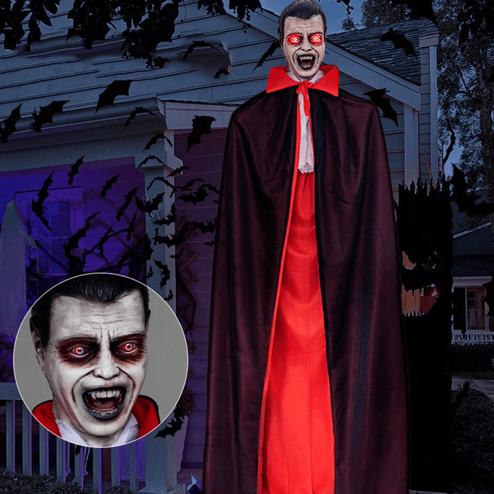 Halloween Horror Vampire Decoration with Voice Activated Glowing Eyes Scary Vampire for Haunted House