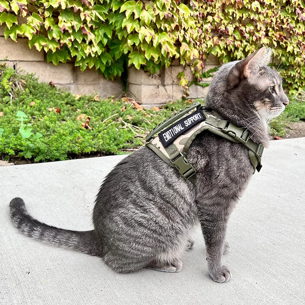 Cat Harness and Leash Set for Walking Escape Proof Adjustable Cat Vest Harness with Soft Mesh Padding Rubber Handle
