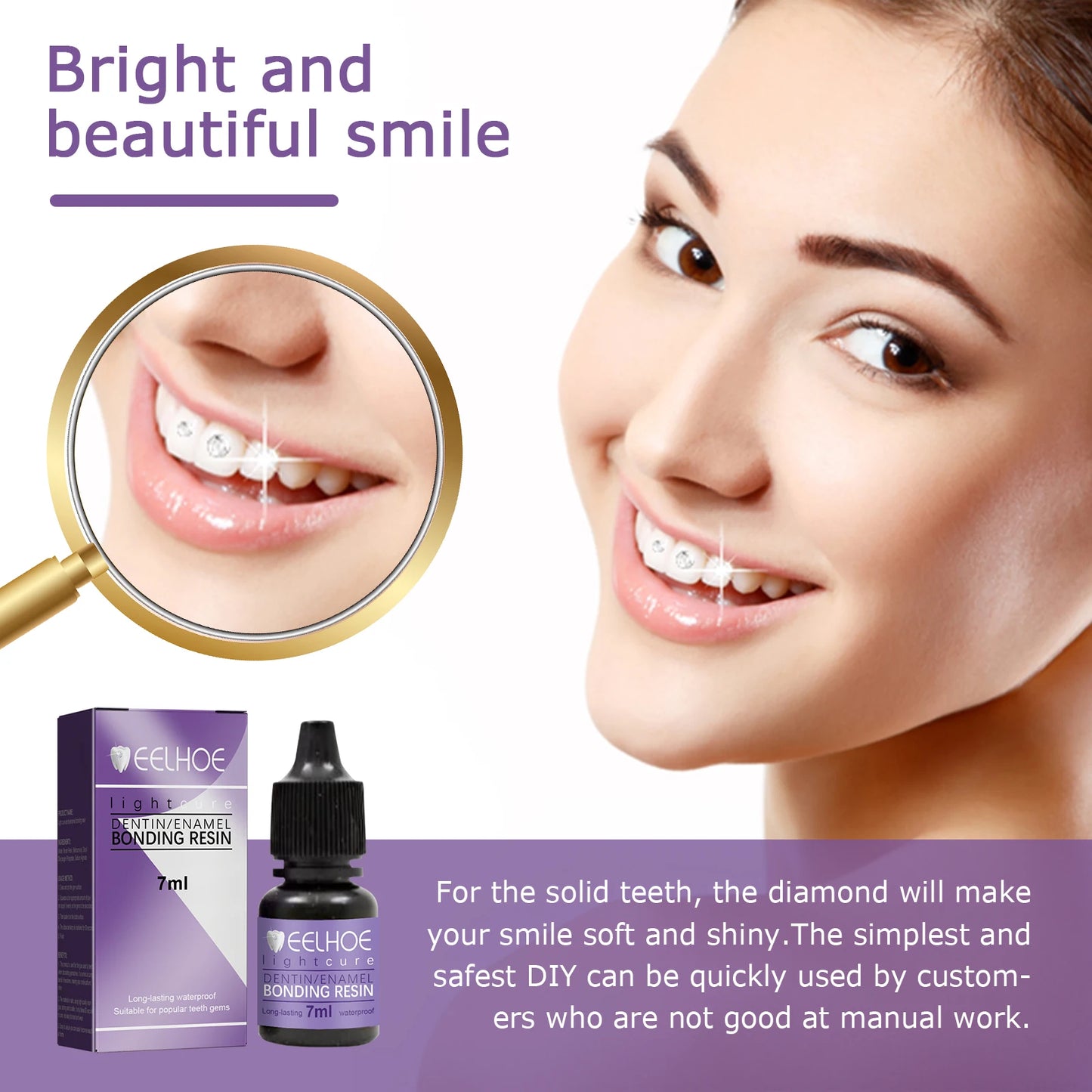 Tooth Gem Decoration Glue DIY Gem Diamond Decorations Security Light Curing Adhesive Beautiful Smile Teeth Orthodontic Gel