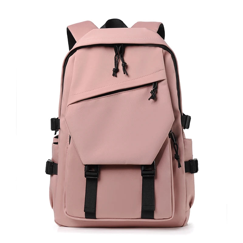 One 15 Inch Polyester Waterproof Solid Color Simple Men's Backpack Fashion Couple Student Computer Backpack