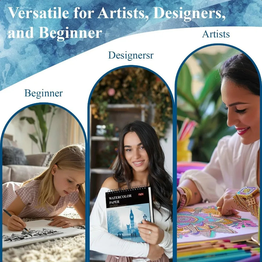 9x12 Watercolor Sketchbook 32 Sheets Watercolor Notebook 140 lb 300 GSM Watercolor Paper Sketchbook Pack of 1 Cold Pr Watercolo