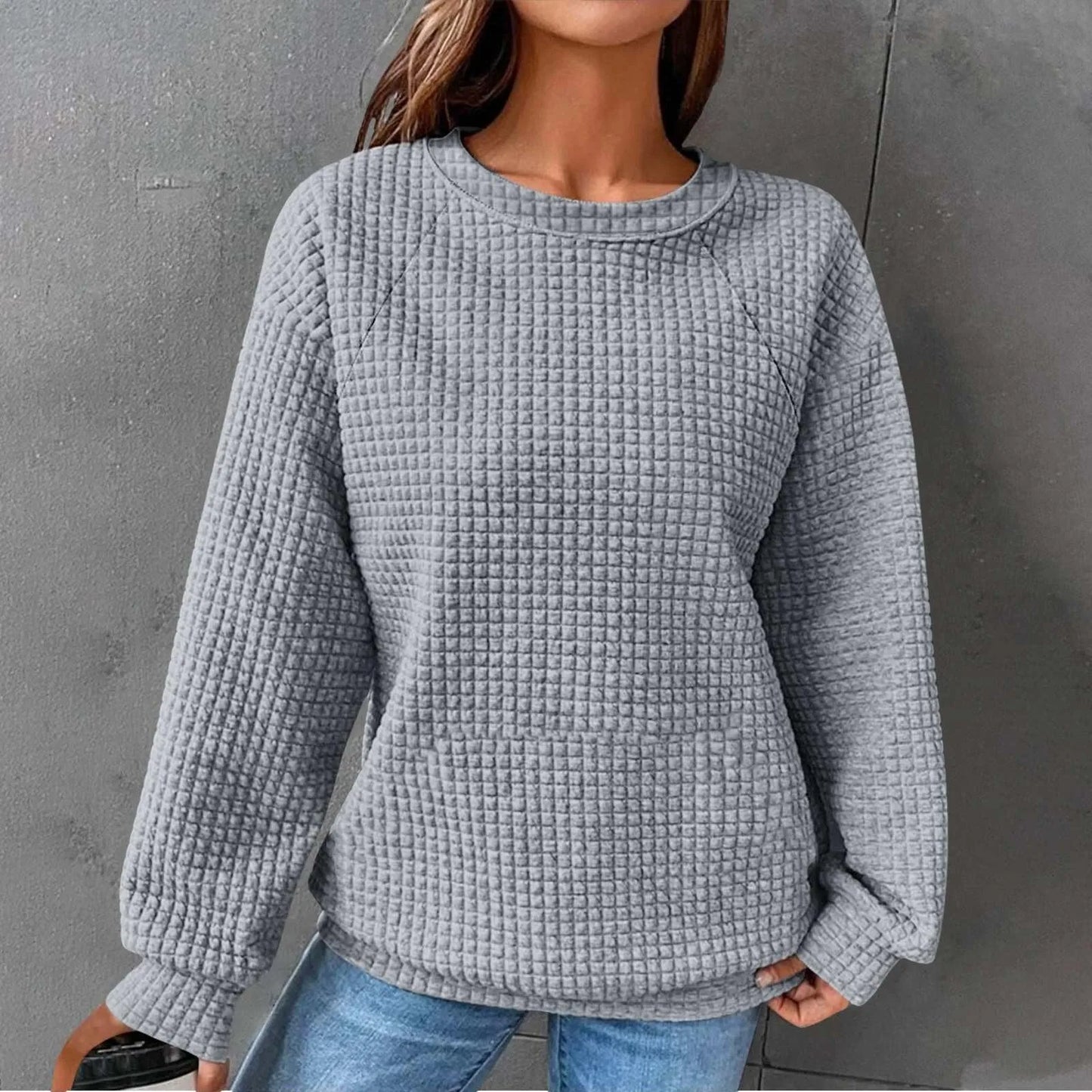 Women'S Fashionable Long-Sleeved Pullover And Solid-Color Sweatshirt Winter Clothes Woman Tops For Woman Ropa Mujer 2025
