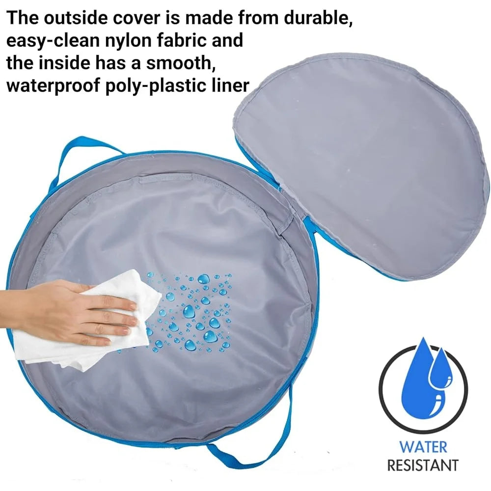 Portable Litter Box with Zipper Lid Lightweight Travel Cat Bathroom Easy Clean Collapsible Sturdy Waterproof Convenient Pet Accessory