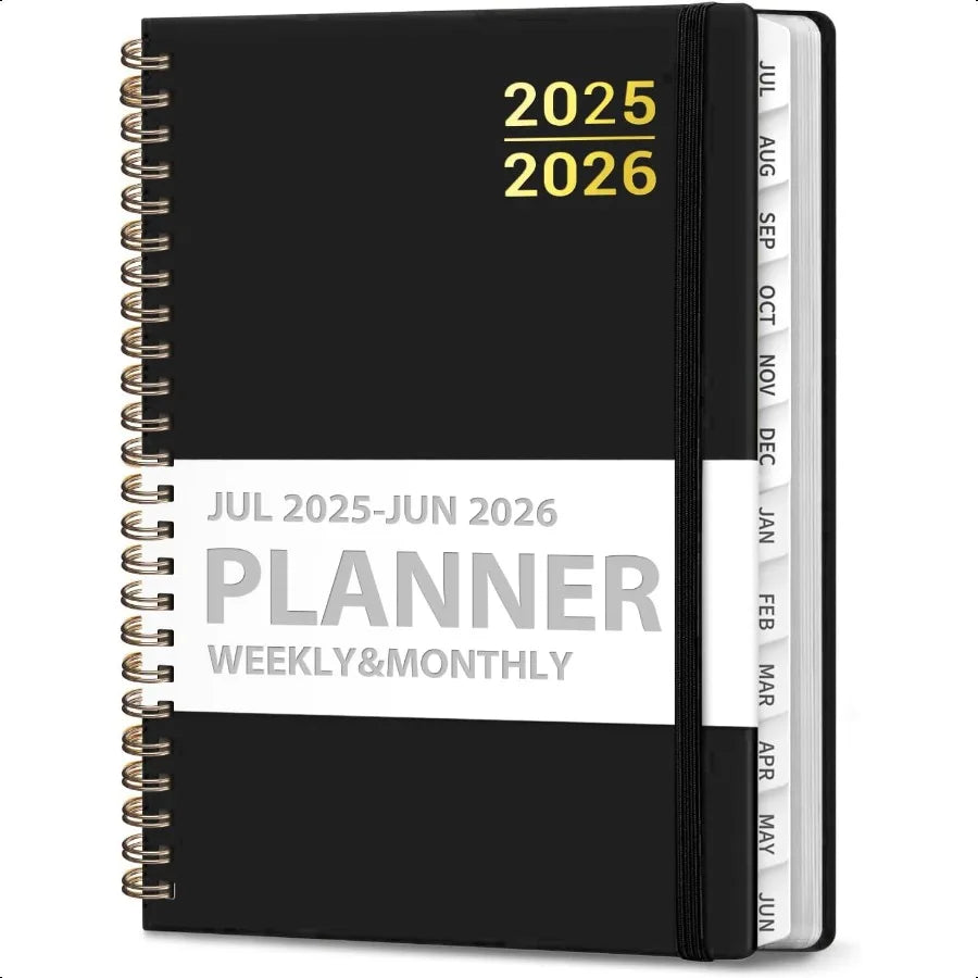 Planner 20252026 for Women Men Weekly and Monthly Calendar Notebook July 2025 June 2026 Hardcover Spiral Bound School Teacher S