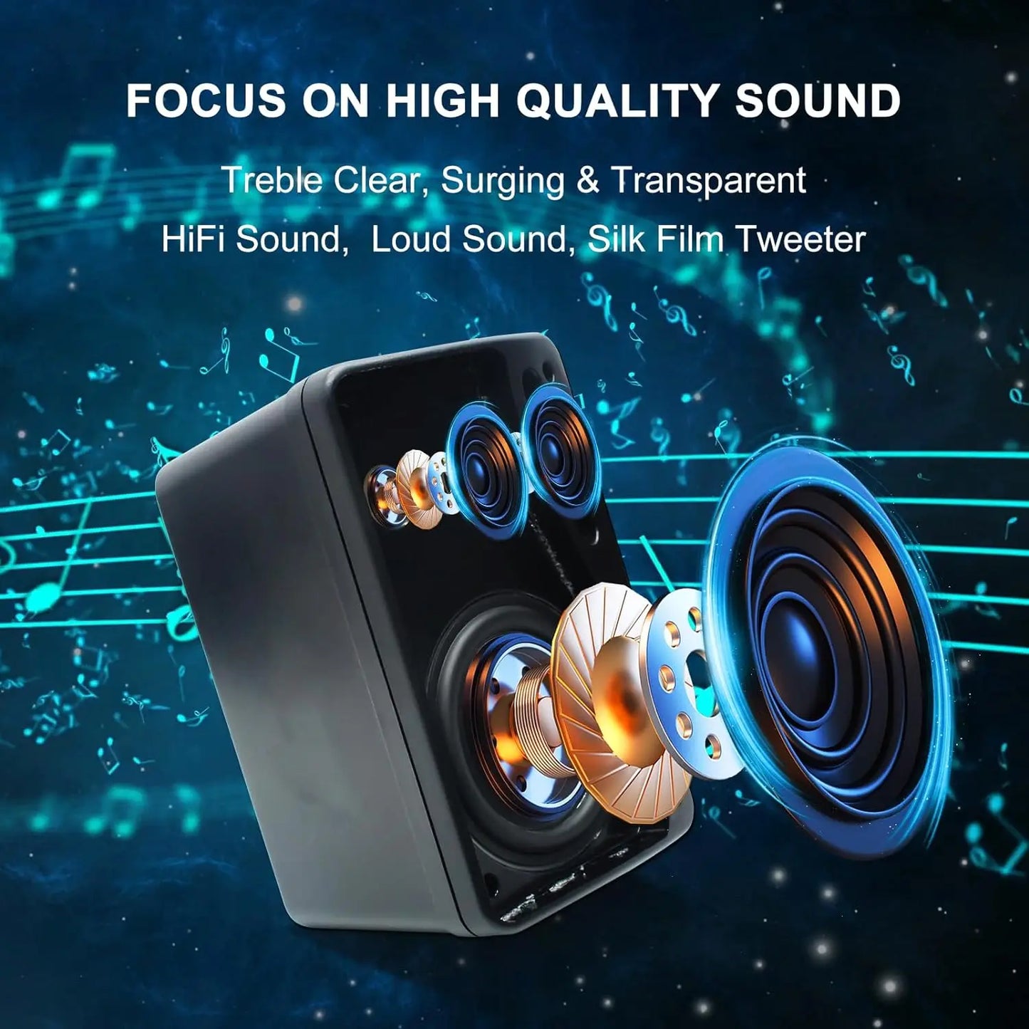 Herdio 3.5 Inch Passive Outdoor Speakers Wired Waterproof 200 Watt 3 Way Premium Mountable Wall Mount Speakers for Patio Marine Boat