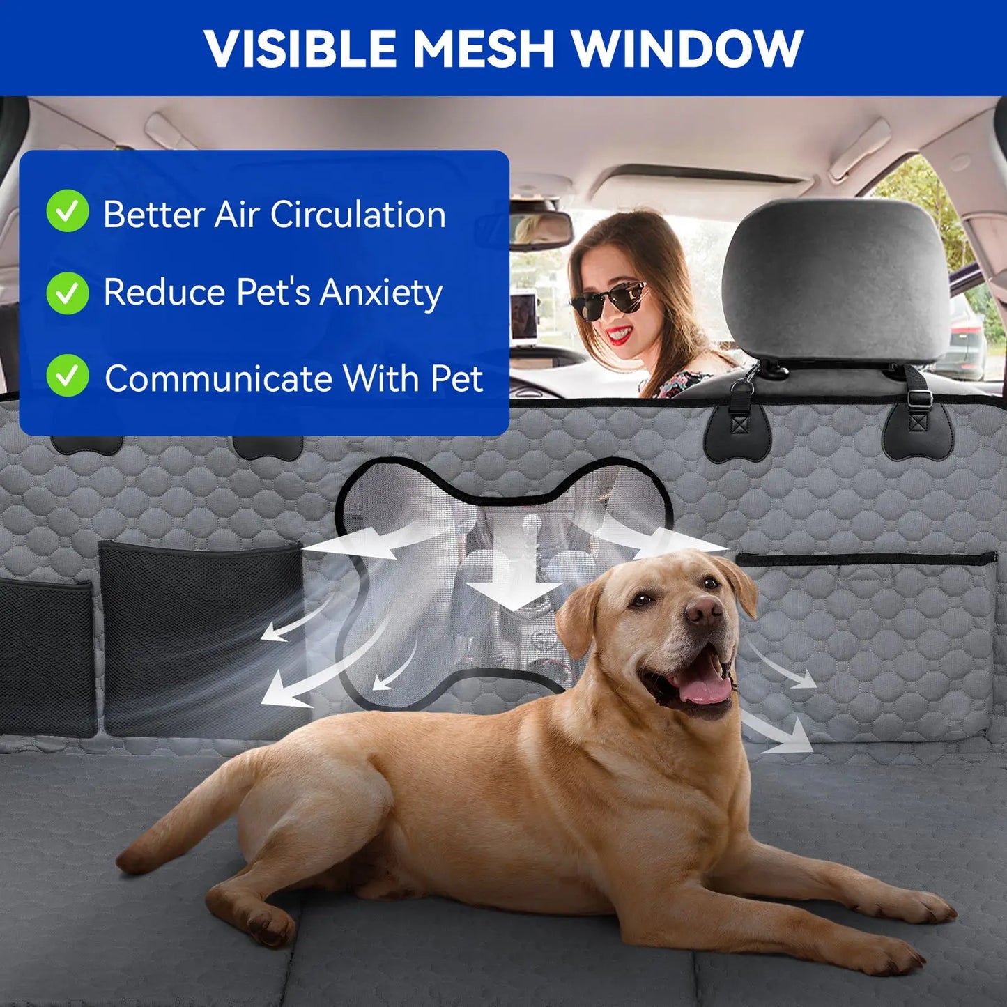 Dog Car Seat Cover Pet Mat Back Seat Extender Travel Protector Mat for Small Breeds