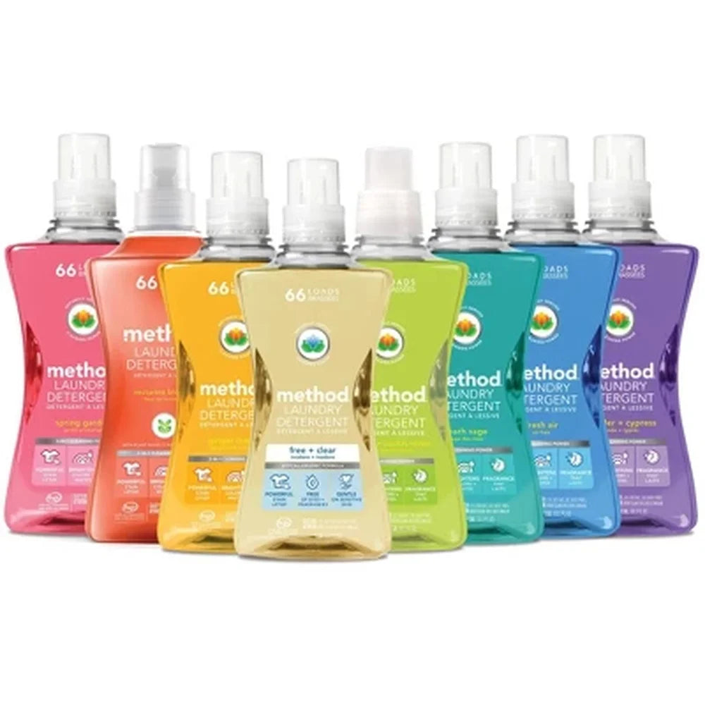 Concentrated Plant-Based Laundry Detergent 53.5 fl oz High Efficiency Stain Remover Beach Sage Scent Cruelty Free Eco Friendly