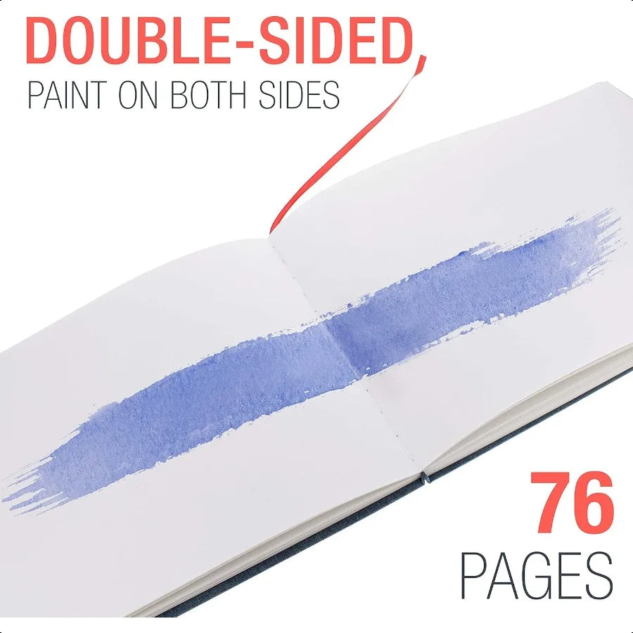 9 x 12 Watercolor Book 2 Pack 76 Sheets Each 110lb (230 GSM) LinenBound Hardcover Artist Paper Pads AcidFree ColdPred Watercolo