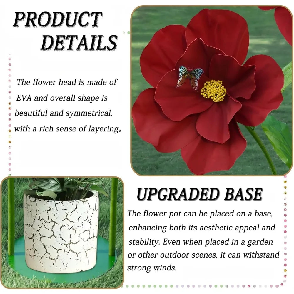 Ft Giant Artificial Flowers for Decoration, Large EVA Flower Decor, Wedding Arrangements, Birthday Party Banquet Background