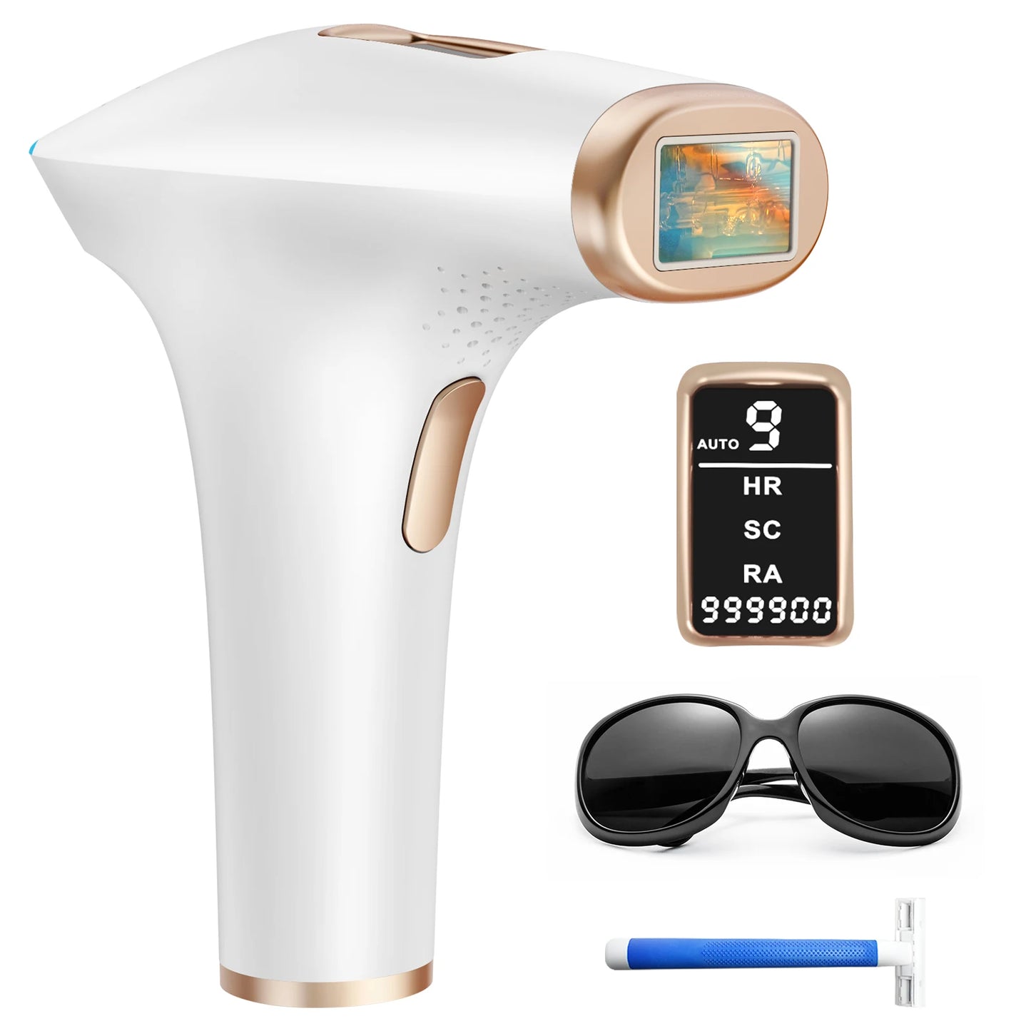 IPL Hair Removal Laser Pro 21J Painless Permanent Epilator with HR SC RA 9 Energy Levels 999999 Plus Light Body Hair Trimmer