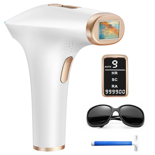 IPL Hair Removal Laser Pro 21J Painless Permanent Epilator with HR SC RA 9 Energy Levels 999999 Plus Light Body Hair Trimmer