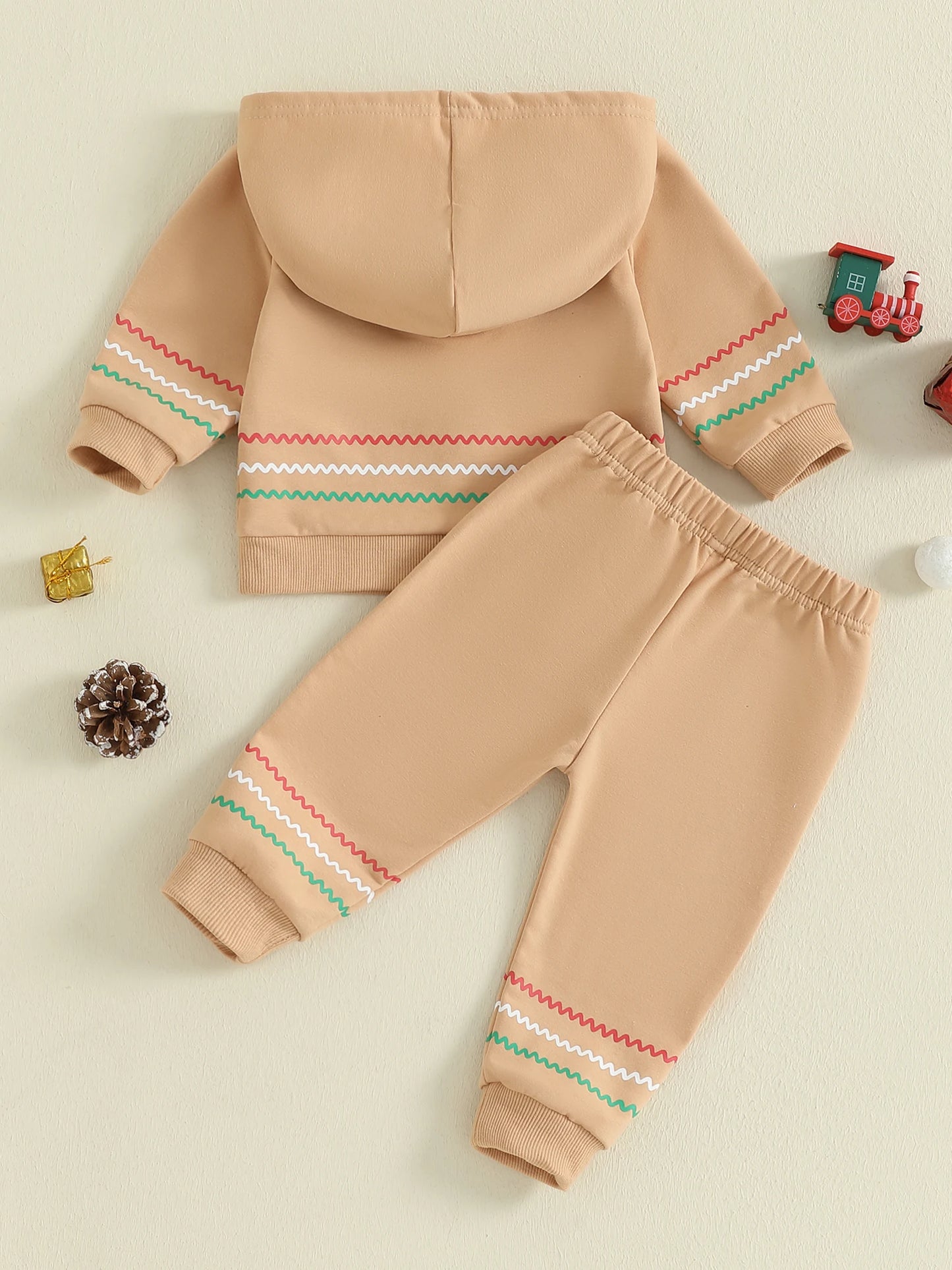 Toddler Christmas Outfit Santa Claus Long Sleeve Hooded Sweatshirt and Elastic Pants 2 Piece Clothes for Baby Boy