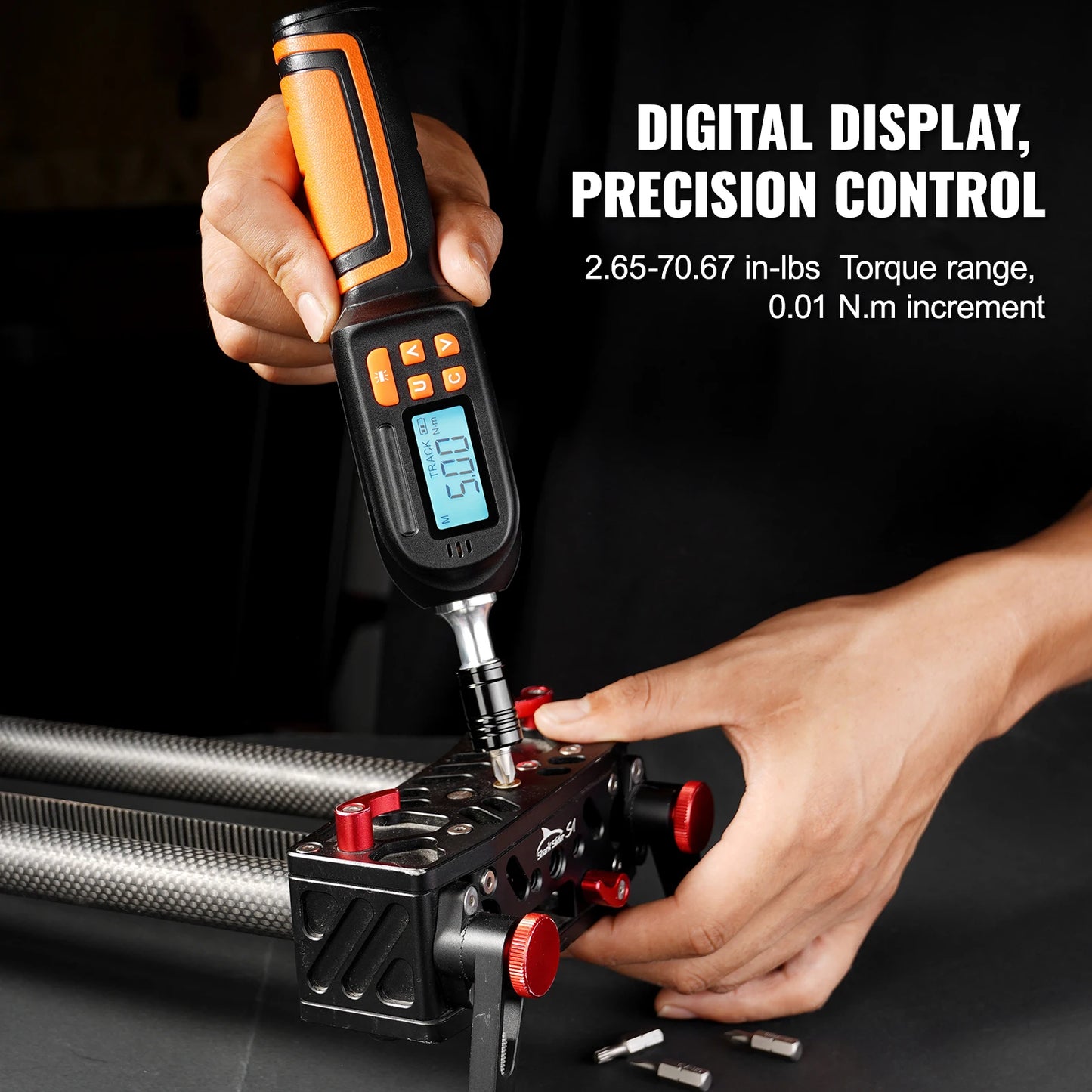 SucceBuy 1/4 Inch Digital Torque Screwdriver Drive with Bits and Case Electrician Torque Wrench with LCD Display