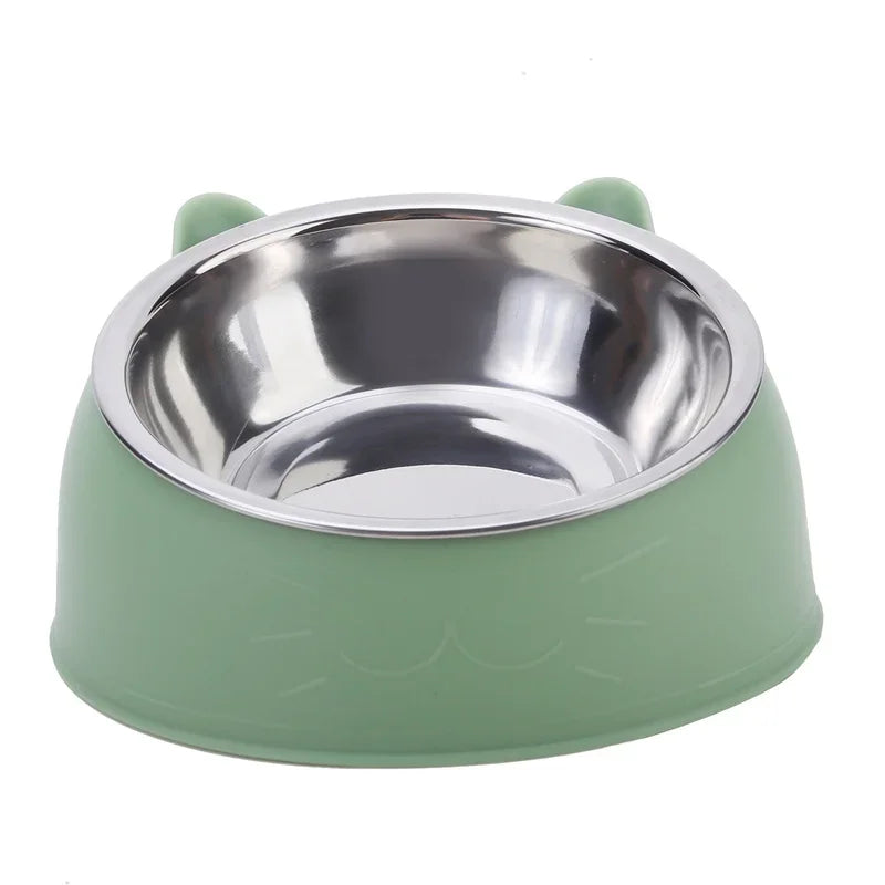 100ML Cat Dog Bowl 15 Degrees Raised Non Slip Puppy Base Food and Water Feeder Tilt Safeguard Neck Accessories