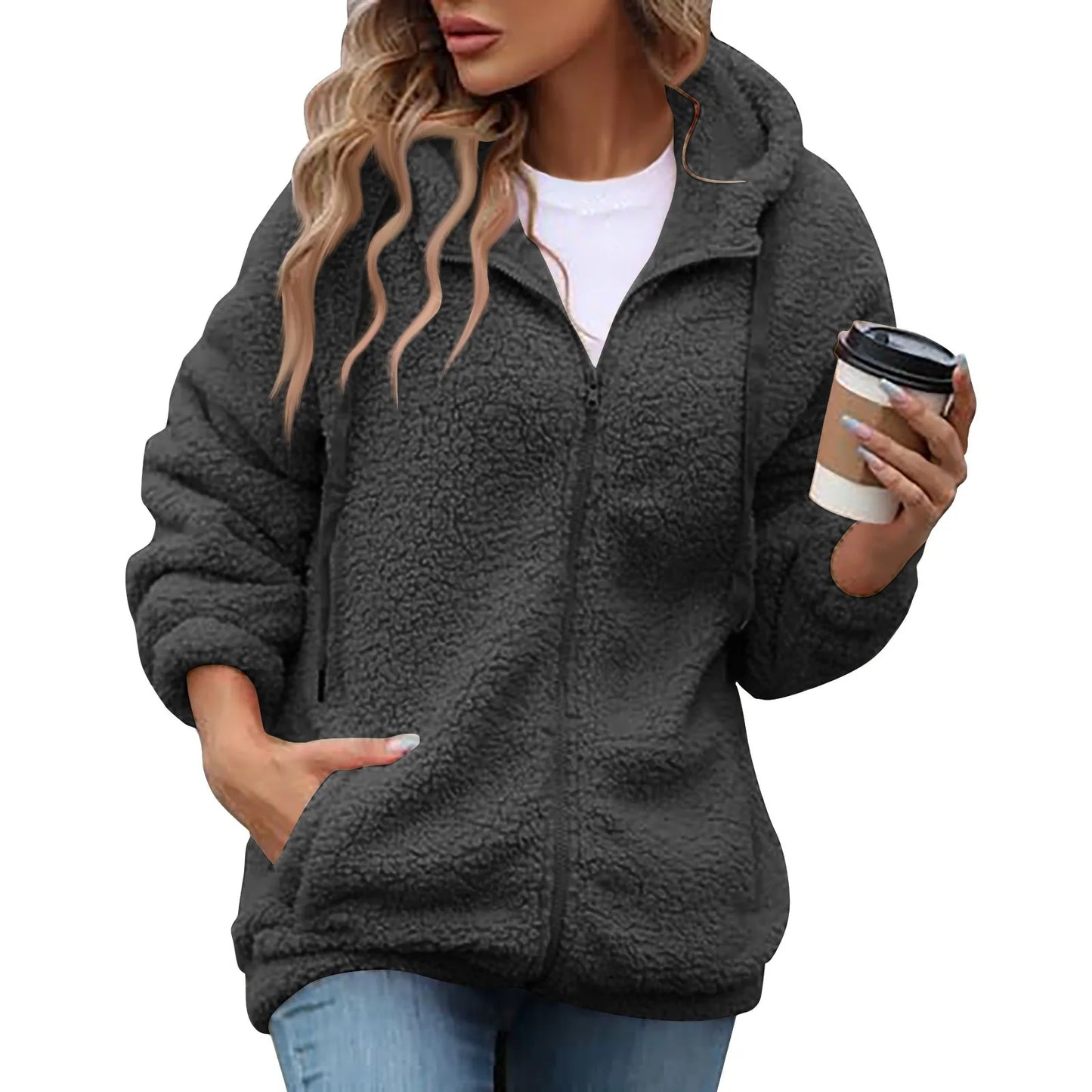 Women's Fleece Coat Winter Warm Thicken Jacket Wear Fleece Coats Fleece Jackets Warm Coat Fashion High Street Female Outerwear