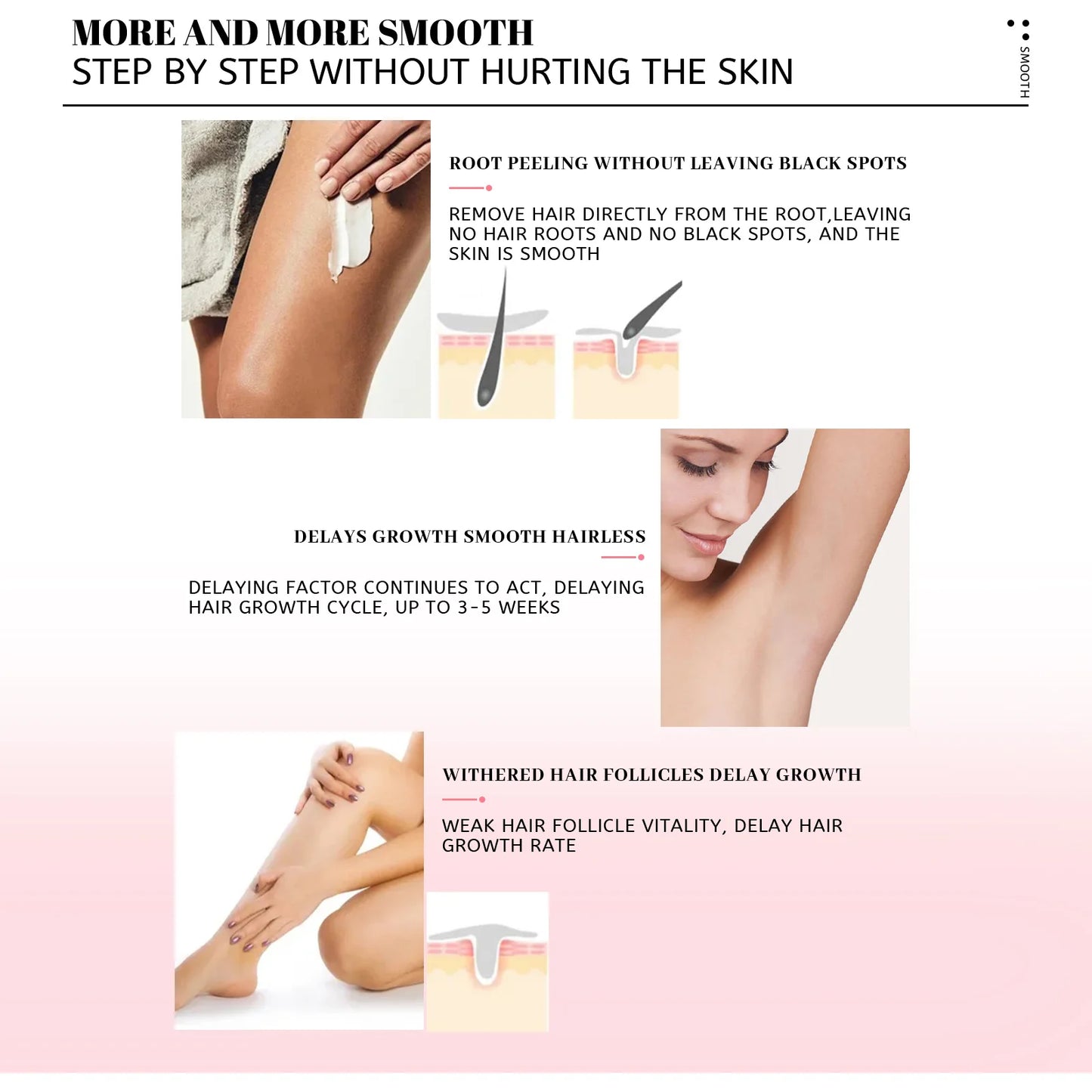 EELHOE Honey Mousse Hair Removal Spray Body Foam for Armpit and Leg Hair Removal Gentle Non Irritating Skin Care Tools 30ml