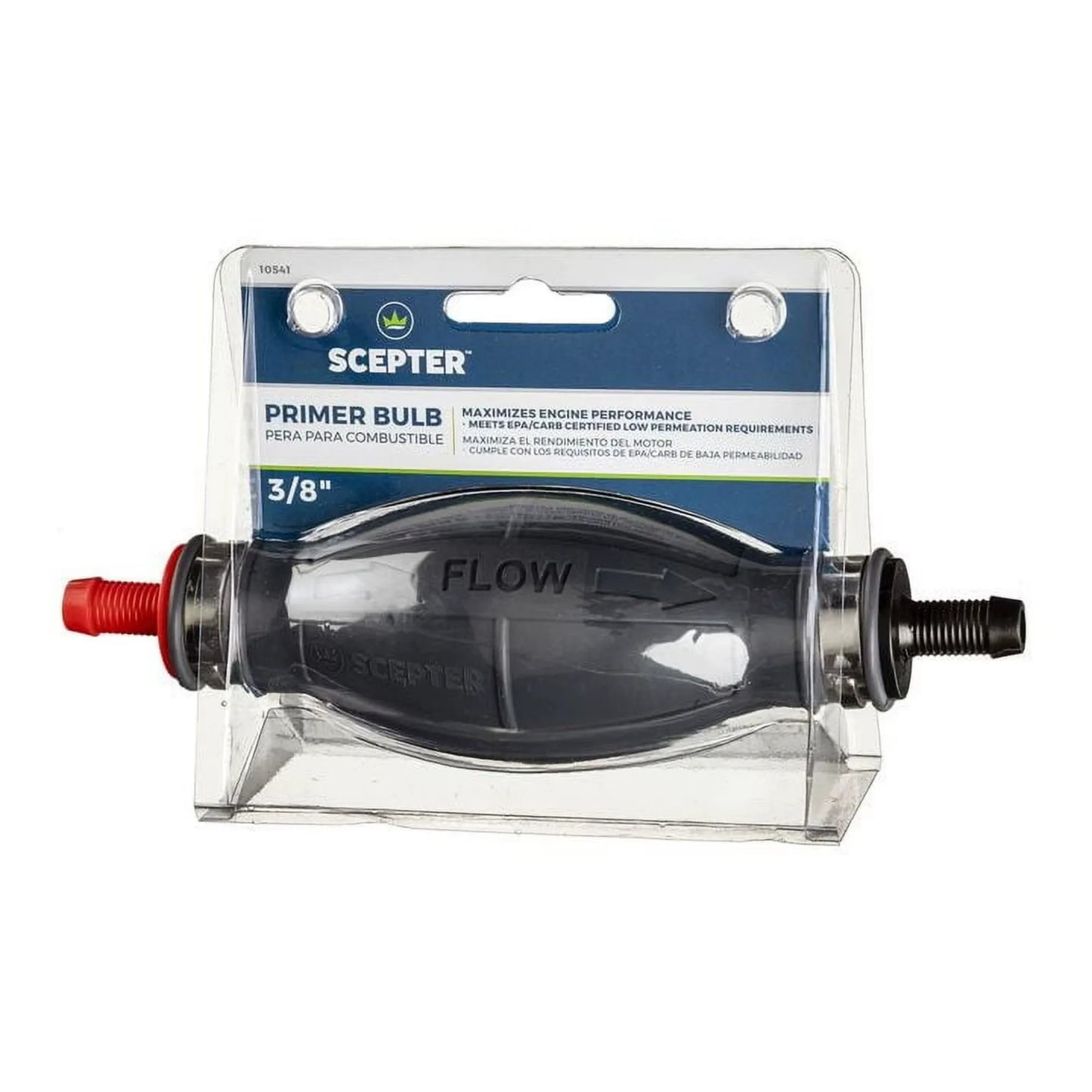 Scepter Marine Fuel Tank Primer Bulb, 5/16" Hose Barbs, EPA/CARB,10542, Boat Accessories 4.5"H x 7.13"L x 1.88:W
