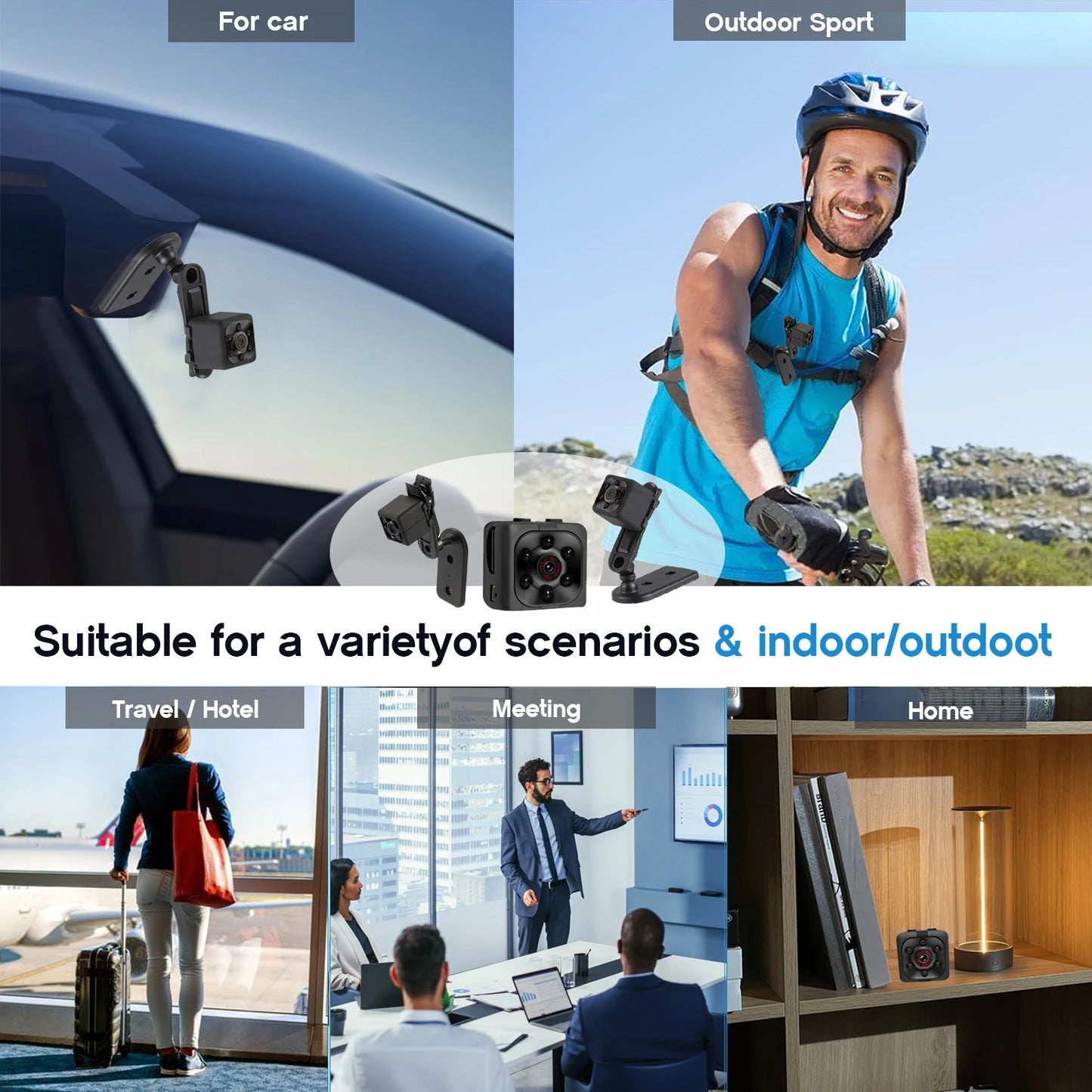 Mini Portable 1080P Full HD Security Camera Indoor Outdoor Surveillance Compact Mini Camera with 32GB Card