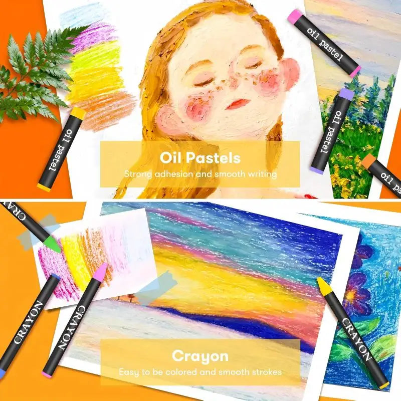 146 Luxury Art Kits, Professional Art Use, Including Crayons, Oil Pastels, Watercolor Paints, And Colored Pencils
