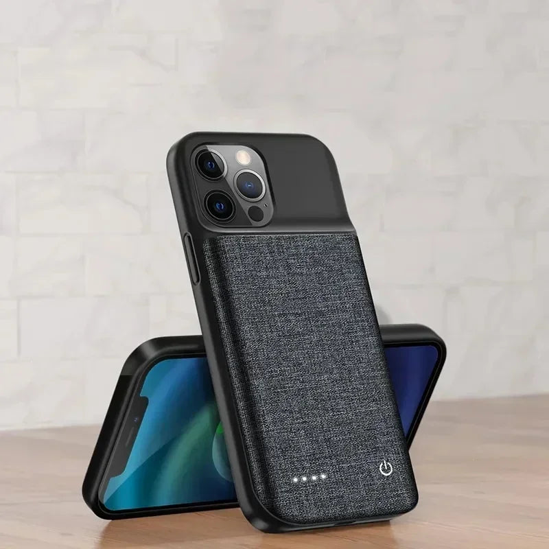 6800mAh Battery Charger Case For iPhone11 12 13 14 15Pro Max XR XS Max Mini Portable Power Bank Charging Cover Back Clip Battery