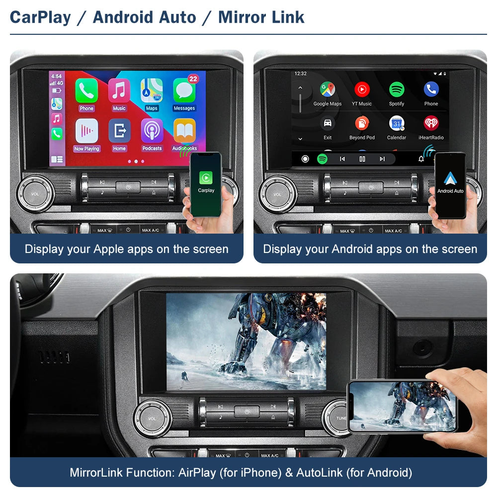 Wireless CarPlay Android Auto Interface for Ford Edge Mustang Sync 2 Mirror Link AirPlay Accessories