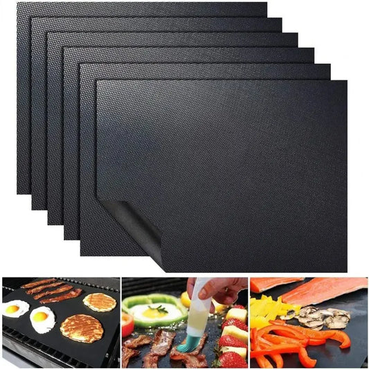 BBQ Grill Mat Non Stick Heat Resistant Outdoor Baking Reusable Barbecue Mat 40x33cm Grill Accessories