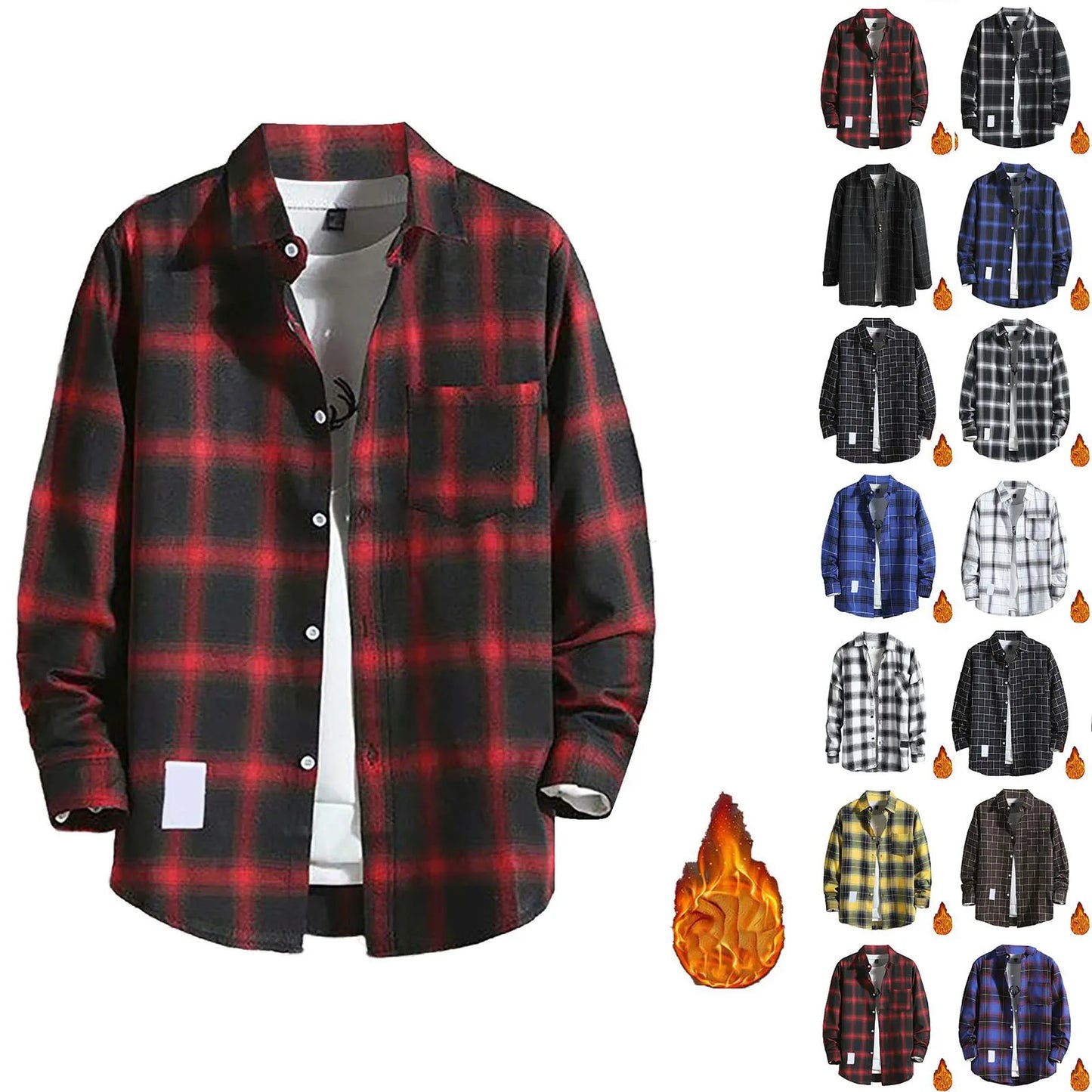 Harajuku Style Yellow Plaid Shirt For Men And Women Casual Loose Fit Long Sleeve British Fashion Trendy Couple Clothing