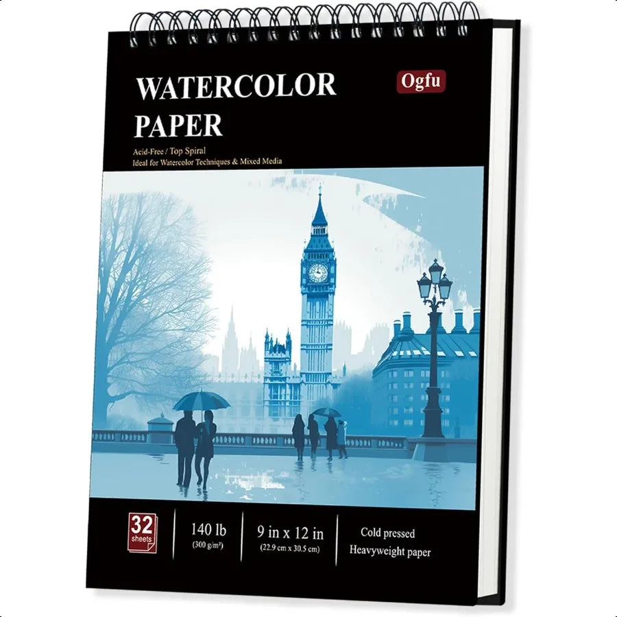 9x12 Watercolor Sketchbook 32 Sheets Watercolor Notebook 140 lb 300 GSM Watercolor Paper Sketchbook Pack of 1 Cold Pr Watercolo