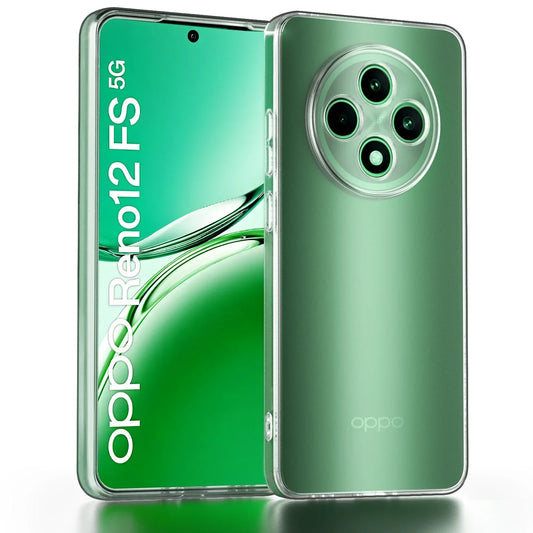 Soft Silicone Clear Phone Case For OPPO Reno 12 F Shockproof Bumper Anti-Fingerprint Cover