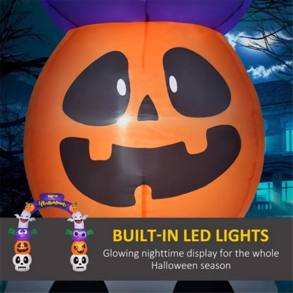 Inflatable Halloween Decoration Archway with Pumpkins and Skulls