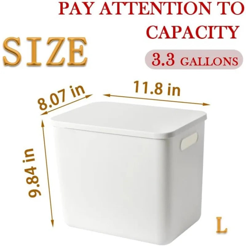 5 Pack Large White Storage Bins with Lids Toy Box Chest with Handle Organizer Containers for Baby Nursery Playroom Bedroom Office Closet