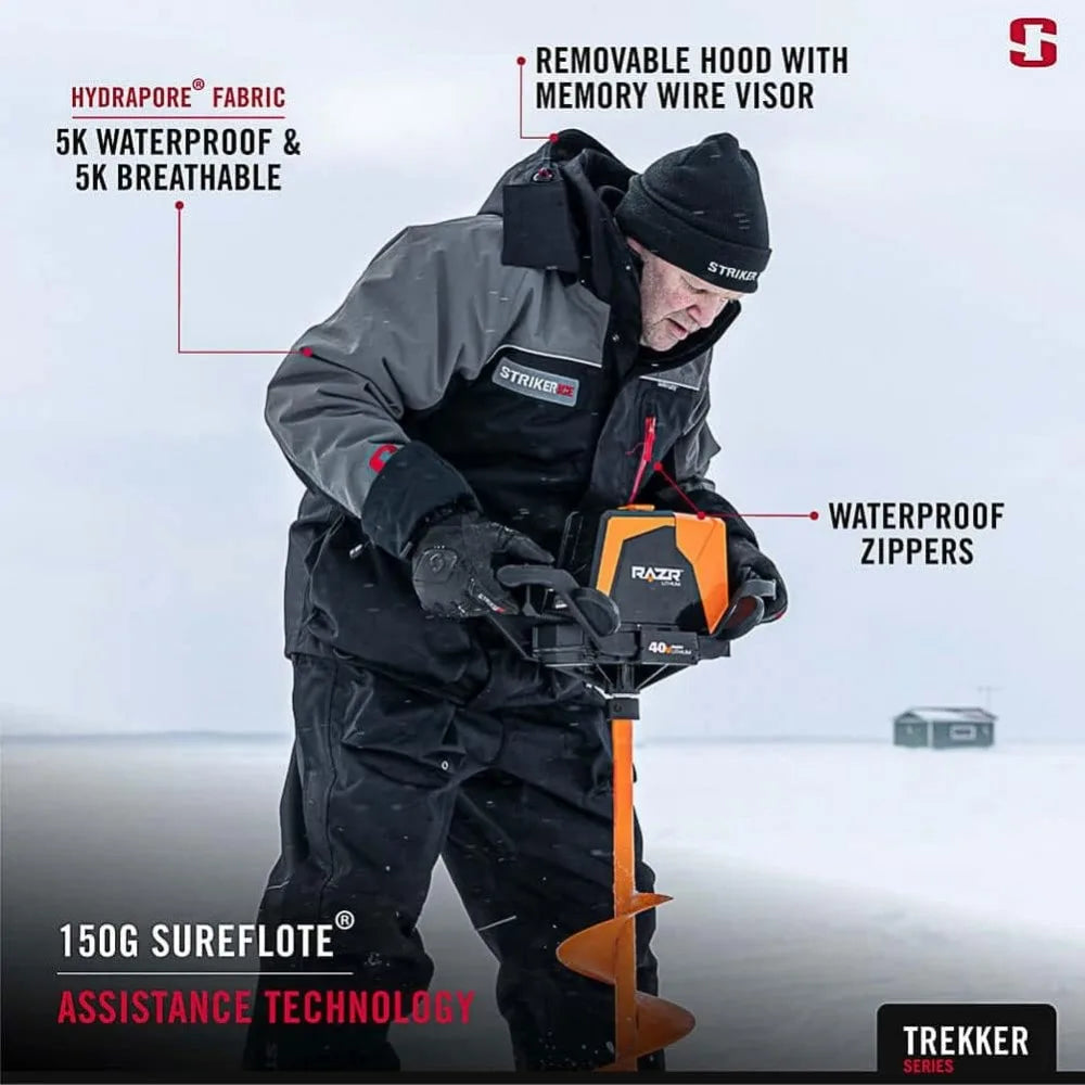 Men's Cold Weather Durable Windproof Water-Resistant Breathable Outdoor Fishing Trekker Jacket with Removable Hood