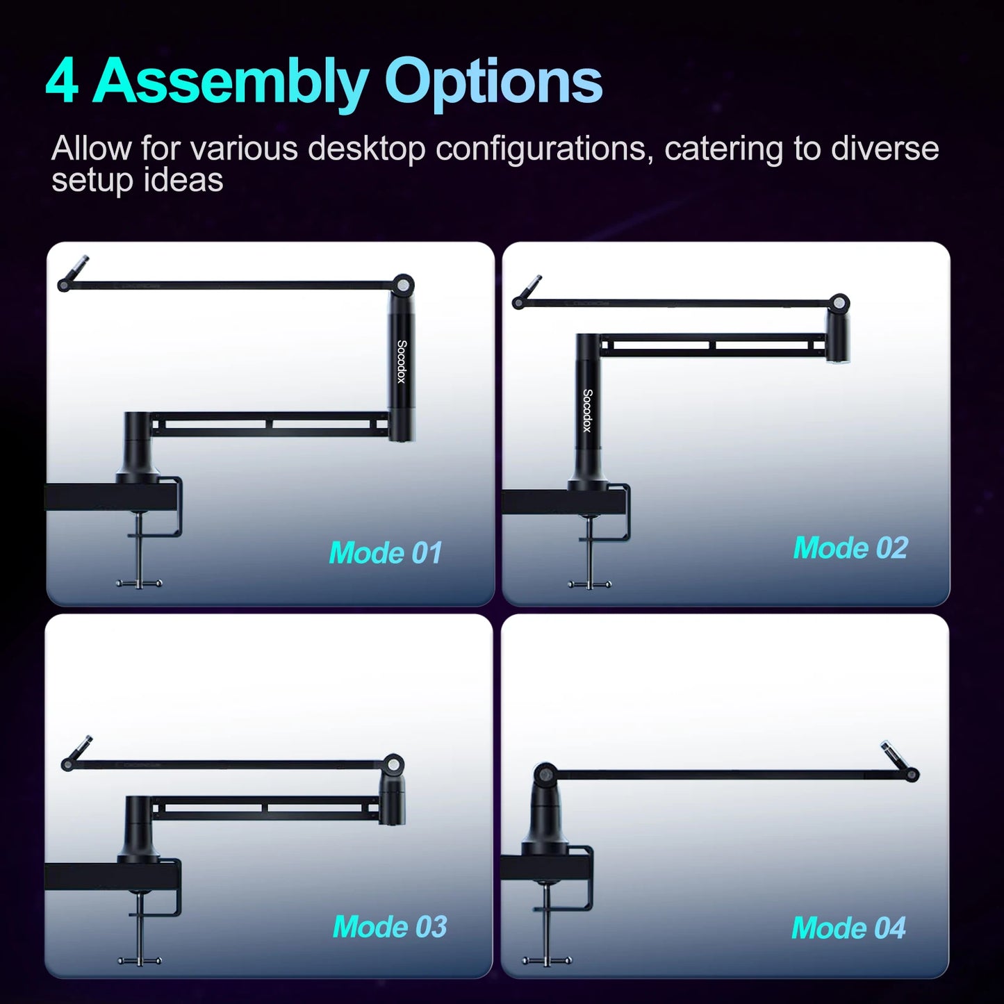 Boom Arm 360 Degree Rotatable Low Profile Microphone Stand Foldable Mic Arm Holds Up to 1.5kg with 3/8 Inch to 5/8 Inch Screw Adapter