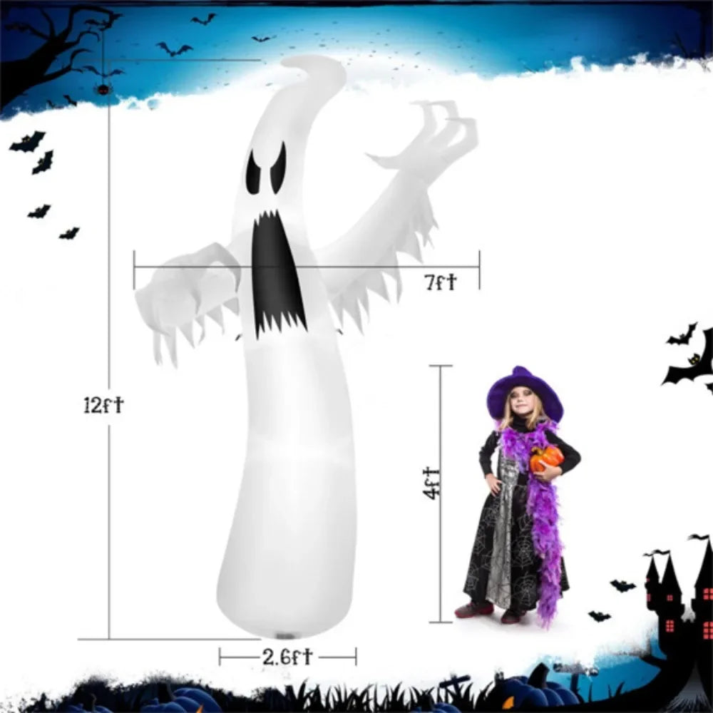 12 Feet Halloween Inflatable Ghost Decoration for Outdoor Yard Display