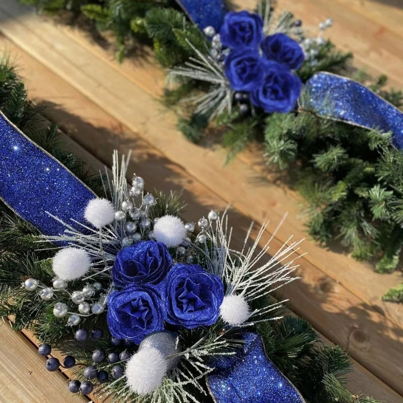 3/5Pcs Glitter Rose Artificial Flowers Bouquet Christmas Valentine's Day Decoration Fake Flowers For Home Decor Gifts Accessory