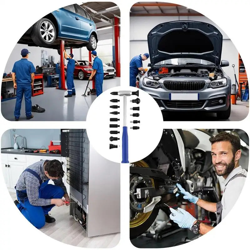 Ding Hammer Tools Tap Down Tools With 15 Heads Vehicle Damage Removal Set For Quick Fix Automotive Accessories For Trucks