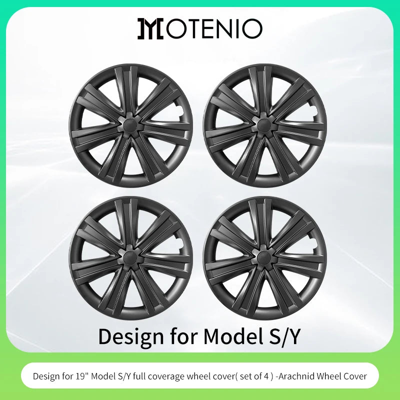 4PCS Wheel Cover Caps for Tesla Model Y 2020 to 2024 Full Coverage 19 Inches Hubcaps Automotive Accessories