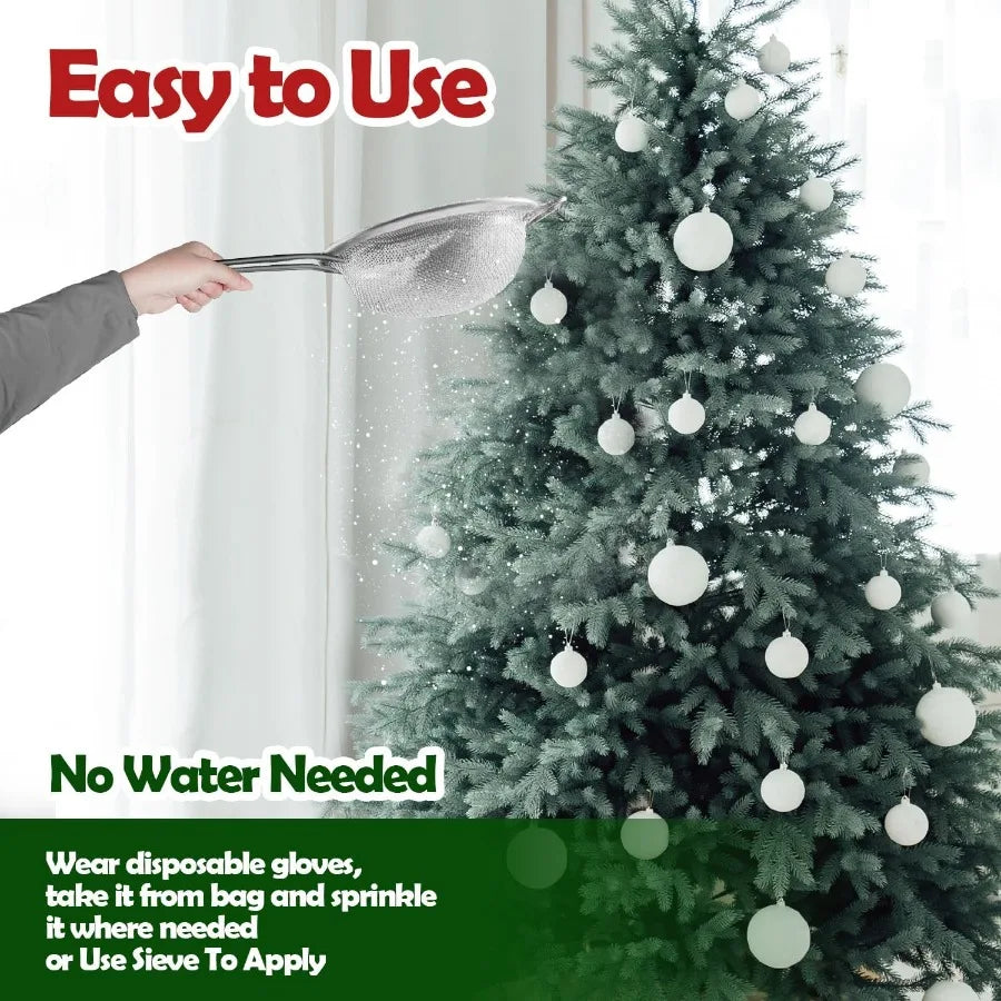 16 Oz Christmas Village Snow 450g Artificial Snow for Christmas Village Fake Snow Decoration for Winter Displays Dry Plastic Sn