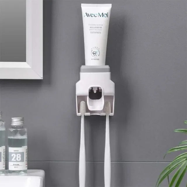 Automatic Toothpaste Squeezer Wall Mount Dispenser Magnetic Toothbrush Holder Bathroom Accessories