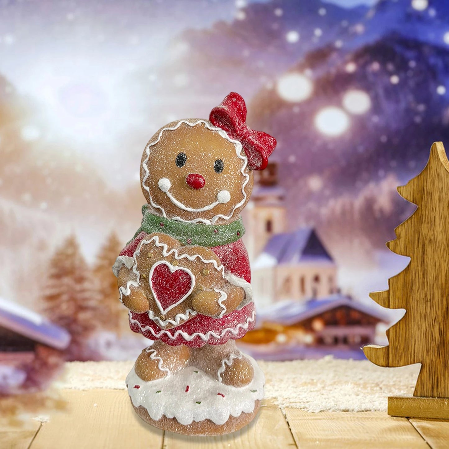 Festive Santa Claus Figurine Adorable Snowman Statue Tabletop Decoration for Rustic Cabin Christmas Party Home Décor