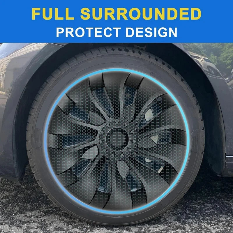 4PCS Hub Cap Car for Tesla Model 3 18 Inch Wheel Cap Replacement ABS Plastic Full Rim Cover Accessories 2018 to 2023