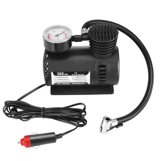 Auto Electric Tire Air Inflator 300PSI 12V Mini Air Compressor Car Tire Pump with Accessories