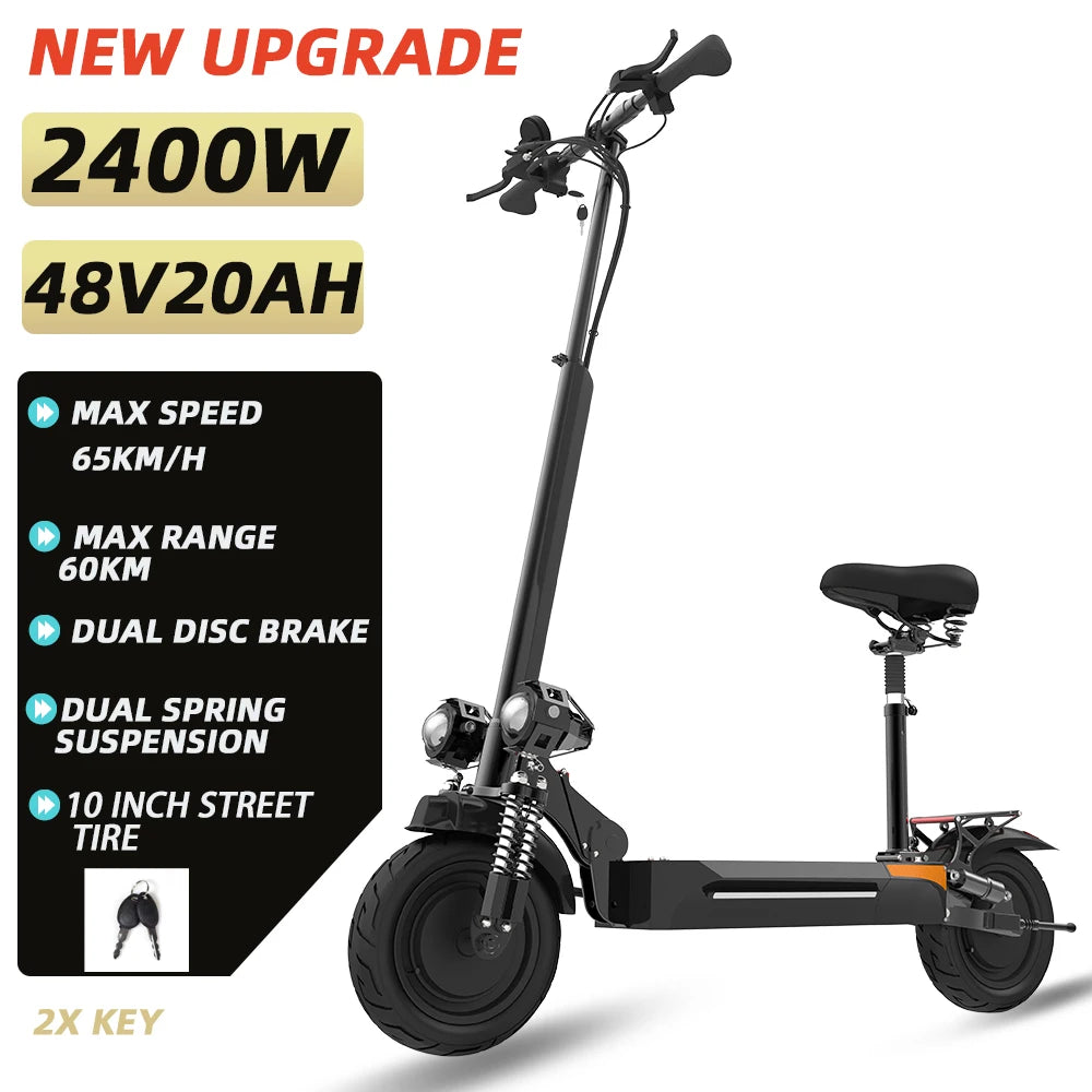 [6 Types ]Electric Scooter for Adults Single/Dual Motors Max6000W 85KM/H 72V 30Ah Battery 100KM Range 11" Tubeless Off-Road Tire