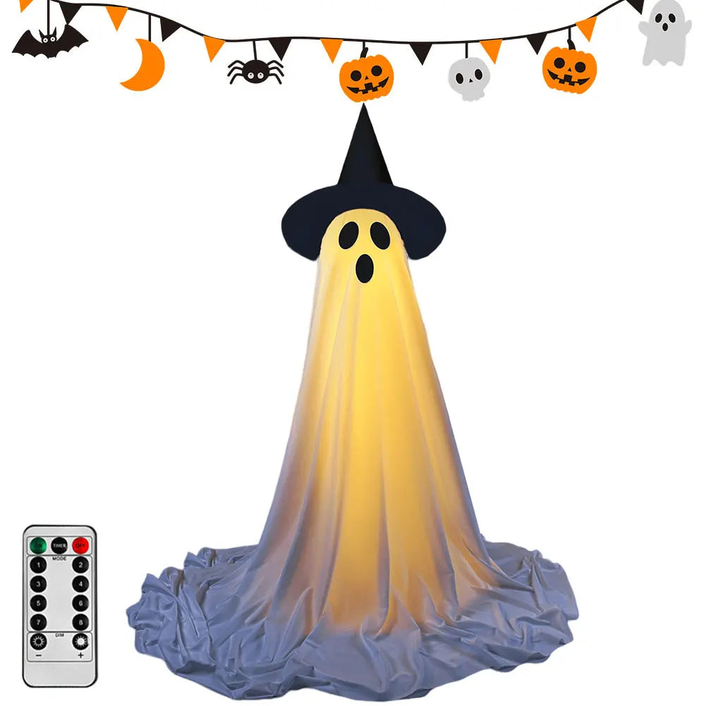 Lighted Spooky Ghost Decor Halloween Decorations Outdoor with String Lights for Home Porch Garden Yard Party