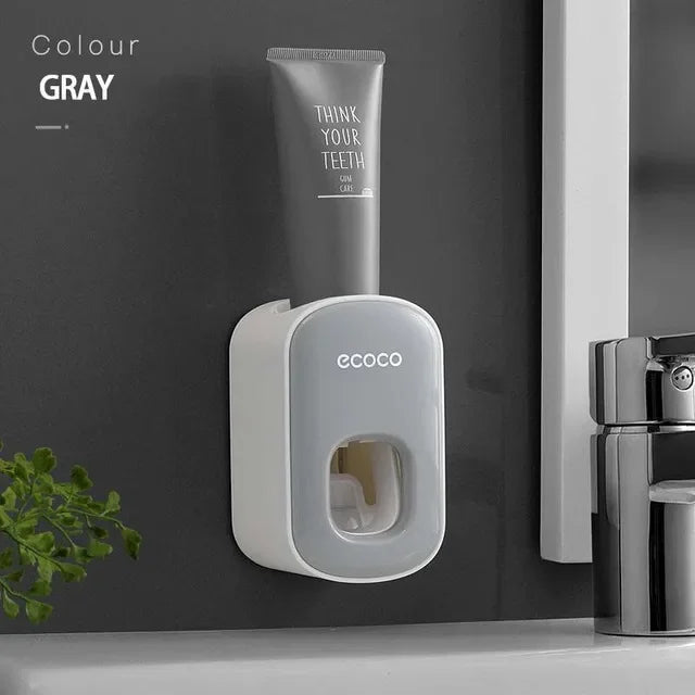Automatic Toothpaste Squeezer Wall Mount Dispenser Magnetic Toothbrush Holder Bathroom Accessories